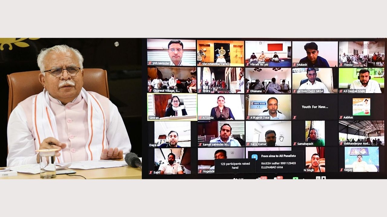 Haryana Chief minister on webinar State government's priority is to develop skills of youth