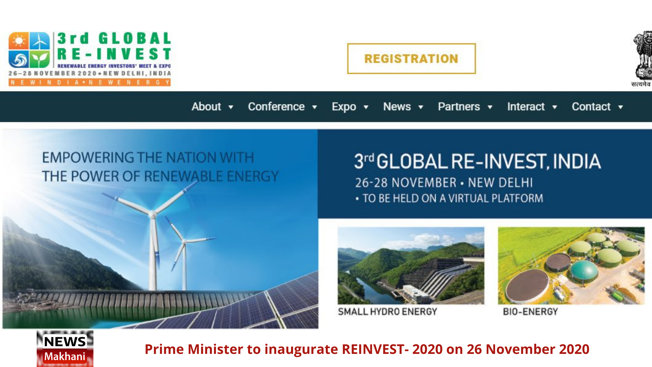 Prime Minister to inaugurate REINVEST- 2020 on 26 November 2020 Prime Minister to inaugurate REINVEST- 2020 on 26 November 2020