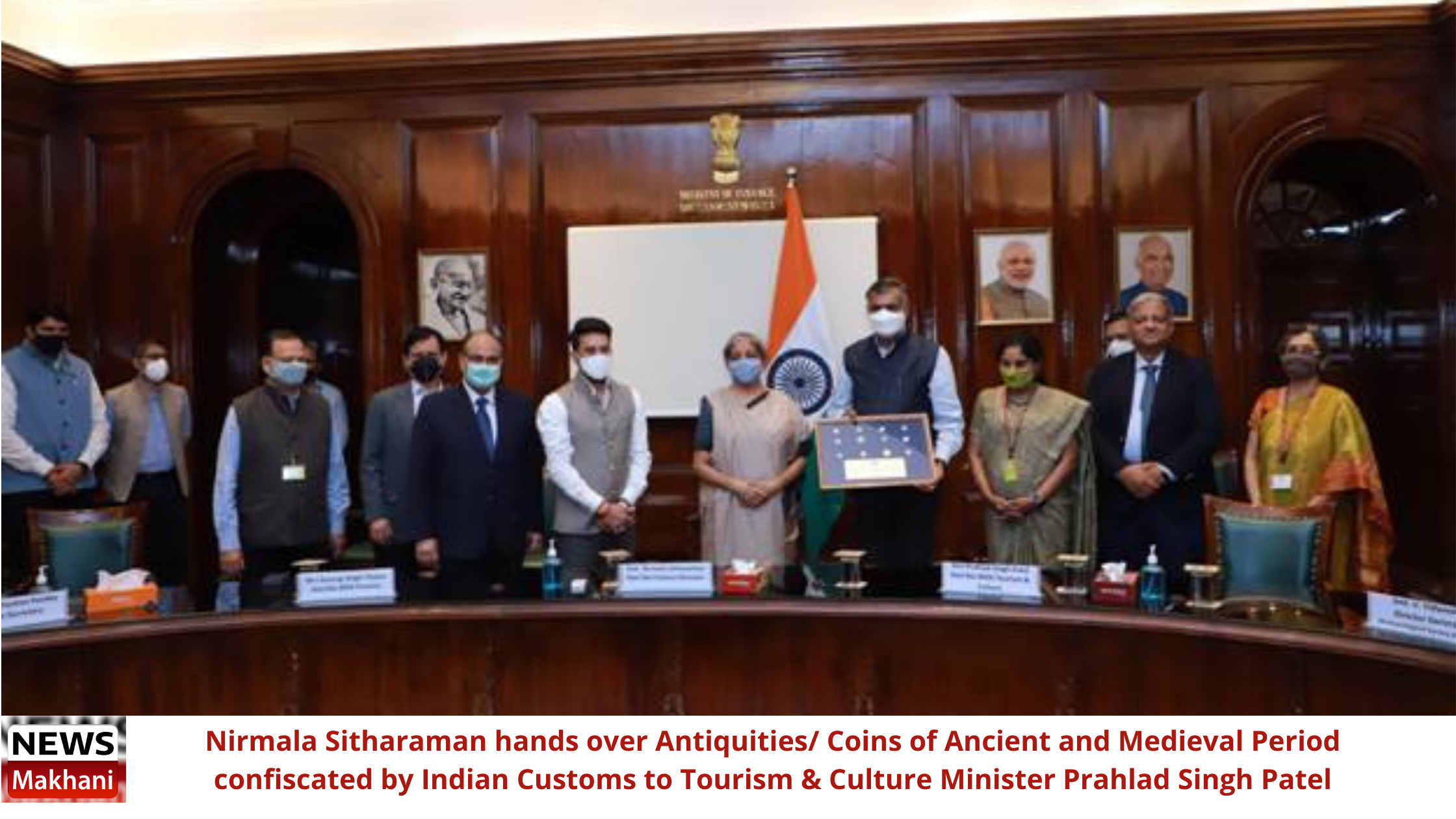 Nirmala Sitharaman hands over Antiquities/ Coins of Ancient and Medieval Period confiscated by Indian Customs to Tourism & Culture Minister Prahlad Singh Patel Nirmala Sitharaman hands over Antiquities/ Coins of Ancient and Medieval Period confiscated by Indian Customs to Tourism & Culture Minister Prahlad Singh Patel