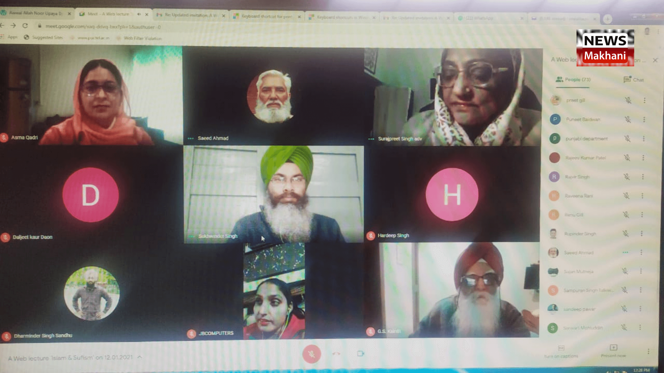 Web Lecture held on ‘Islam & Sufism’ in PU Web Lecture held on ‘Islam & Sufism’ in PU