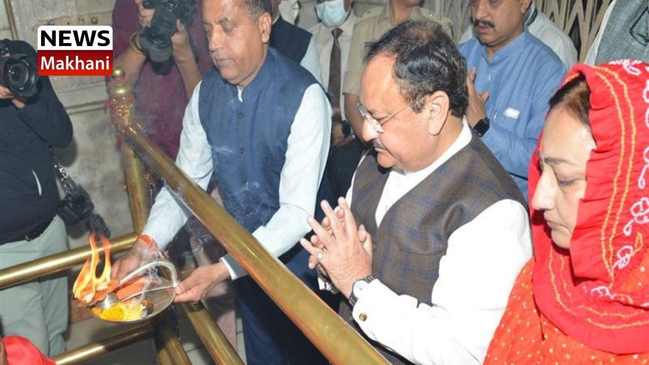 Jagat Prakash Nadda and Jai Ram Thakur visit Brajeshwari Mata Temple Jagat Prakash Nadda and Jai Ram Thakur visit Brajeshwari Mata Temple
