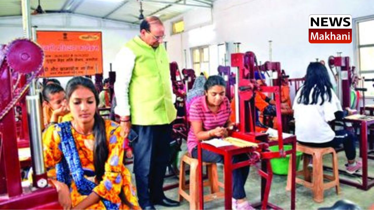 Chairman KVIC visits Nagrota stitching centre Chairman KVIC visits Nagrota stitching centre