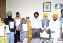 GURMEET SINGH KHUDIAN HANDS OVER JOB LETTER TO EIGHT CANDIDATES ON COMPASSIONATE GROUNDS